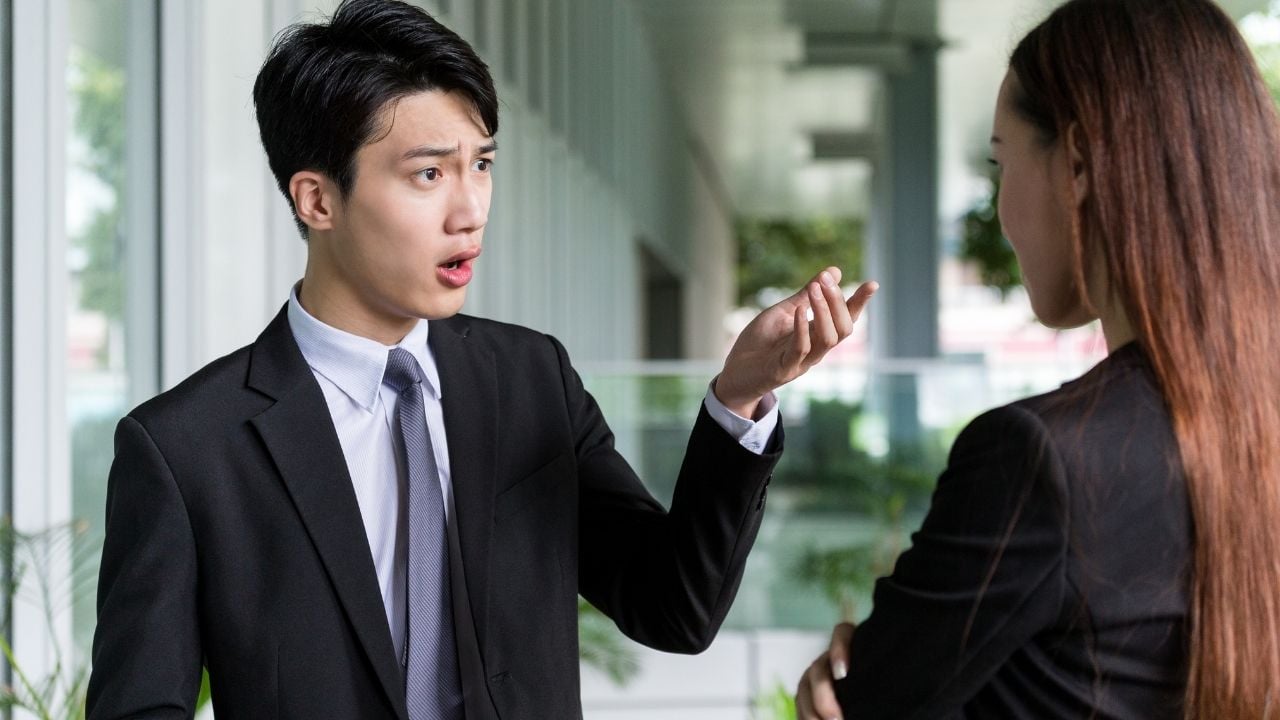 asian man arguing